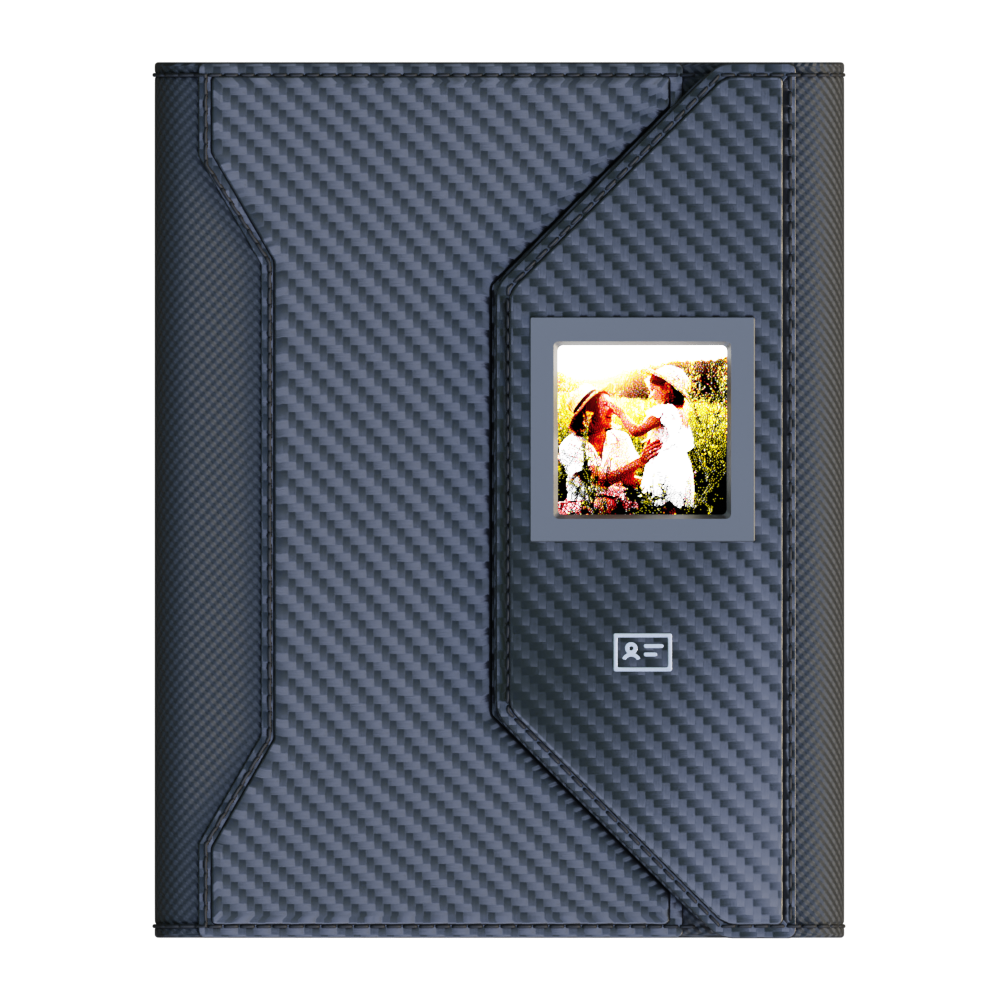 PhotoWallet: Carry Your Memories. Track It Anytime,RFID Blocking, Personalized E-Ink Display