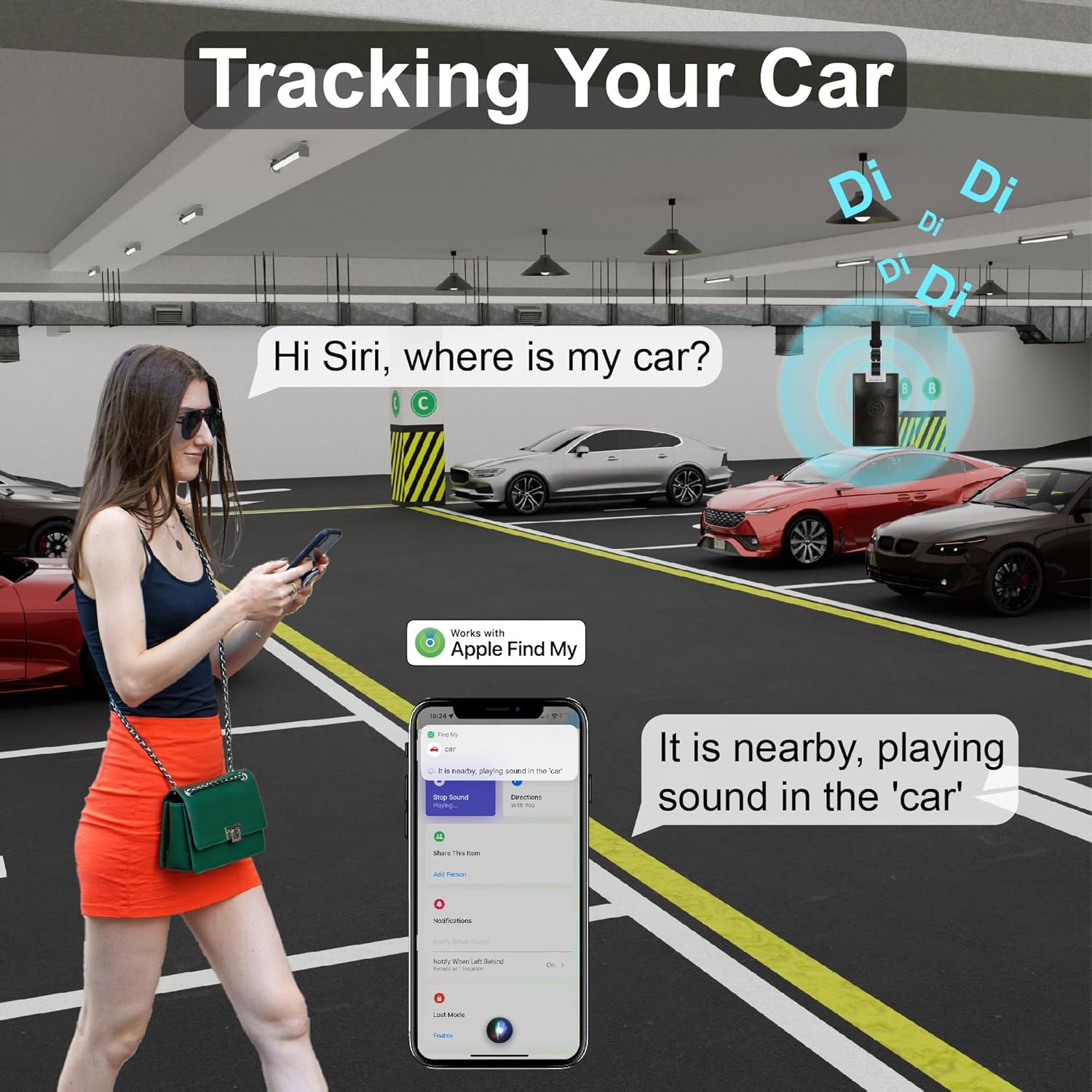 Luggage Tracker Card, Works with Apple Find My (iOS Only), Rechargeable Waterproof GPS Item Finder
